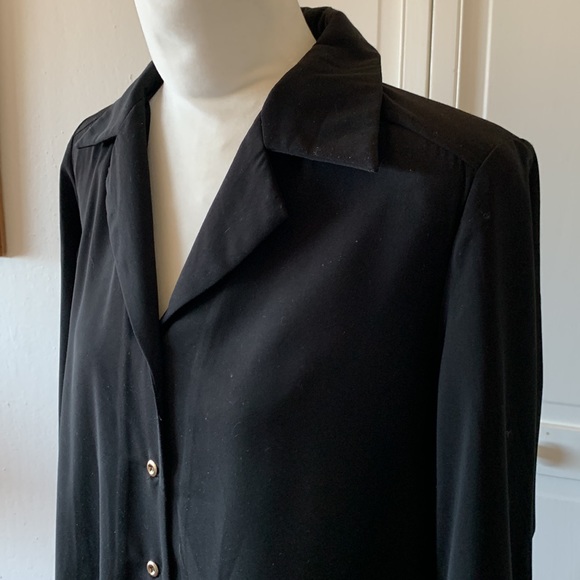 DIANE GILMAN DG2 BLACK BUTTON FRONT TUNIC - A LINE - SIZE SMALL - Picture 3 of 7